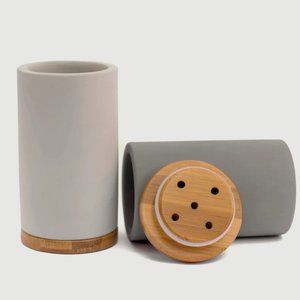 Set Of Two Matani Bamboo Toothbrush Holder